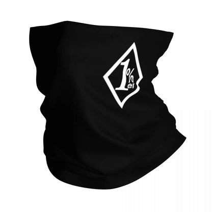 One Percenter 1% Bandana Neck Gaiter Printed Motorcycle Club Biker Mask Scarf Multifunctional Headwear Hiking for Men Women