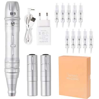 New Wireless PMU Tattoo Machine Permanent Makeup Microblading Eyebrow Lip Eyeliner Professiona Rotary Tattoo Pen Gun Kit