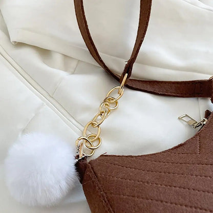 Mini Women Shoulder Bags Fashion Felt Women's Bag Design Advanced Underarm Handbags Mini Saddle Bag