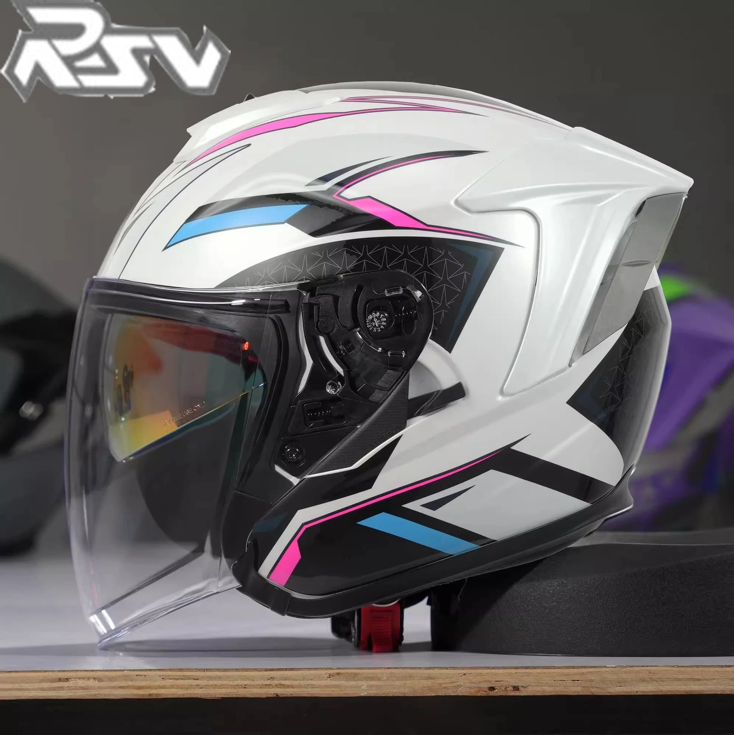 RSV DOT Motorcycle Helmet Double Visor 3/4 Half Helmets Scooter Casco Moto for Men Women Capacete Motorcycle Street Bike Gear