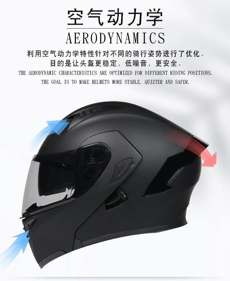Motorcycle Helmet Full Face Racing Motorbike Helmet with Double Sun Visor Women Man Flip Up Moto Helmets Capacete De Moto