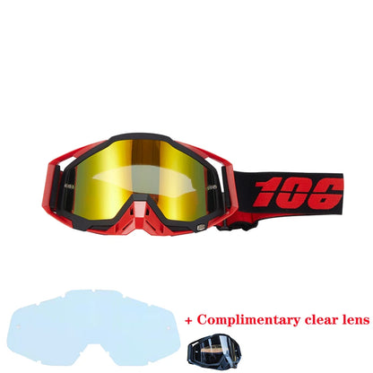 Motorcycle glasses MTB off-road goggles replacement lens single layer glasses bag
