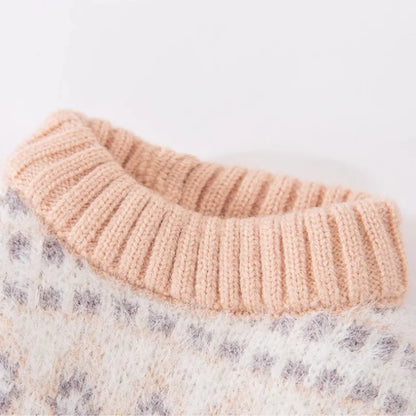 Fashion Plaid Dog Sweater Winter Warm Dog Clothes Cute Simple Puppy Knitted Pullovers Warm Soft Cat Sweaters Bichon Pet Costumes