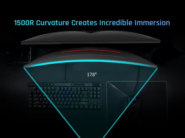 KTC 32 Inch Curved Monitor VA 1500R, 2K QHD 1440P@180Hz Gaming Monitor, 1ms MPRT, FreeSync Premium, G-Sync, HDR10, 122%sRGB, VES