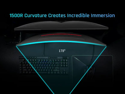 KTC 32 Inch Curved Monitor VA 1500R, 2K QHD 1440P@180Hz Gaming Monitor, 1ms MPRT, FreeSync Premium, G-Sync, HDR10, 122%sRGB, VES