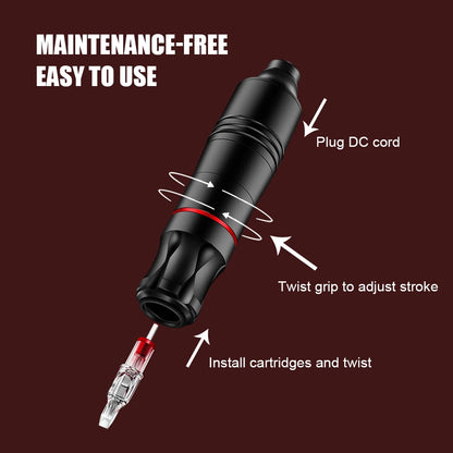 Tattoo Kit Rotary Wireless Tattoo Machine Pen with Tattoo Cartridge Needles Accessories Set Tattoo Design Draw Kit