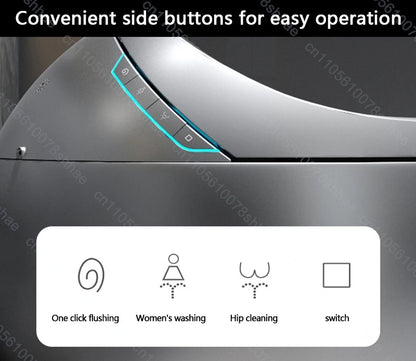 D132 Smart Toilet Bidet with Auto Flush Heated Seat Warm Water Sprayer Deodorizer Air Dryer Remote Control Intelligent LED Displ