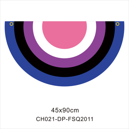 45*90cm Rainbow Flag Fan Shaped Gay  Semicircle LGBT Pride Lesbian Bisexual Transgender Pansexual Asexual Banner
