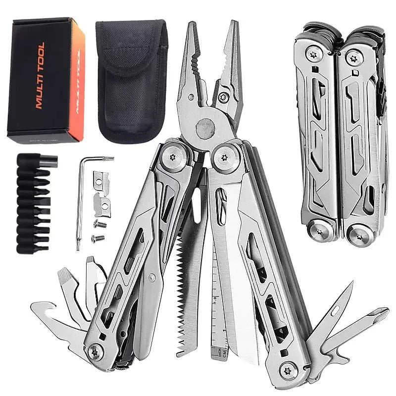 Outdoor Camping Multi Tools Folding Survival Gear Plier Knife Wire Stripper Outdoor Mini Portable Hand Tools Knife, Scissors