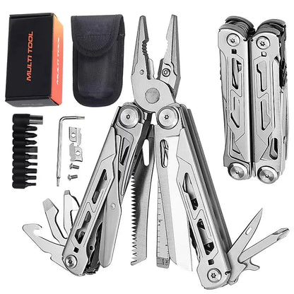 Outdoor Camping Multi Tools Folding Survival Gear Plier Knife Wire Stripper Outdoor Mini Portable Hand Tools Knife, Scissors