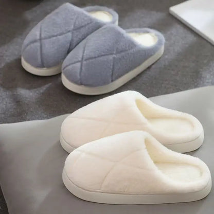 2025 Winter Plush Slippers - Cozy Non-Slip Indoor Warm House Shoes, Cute Lightweight Couple's Unisex Thick Sole Home Slippers