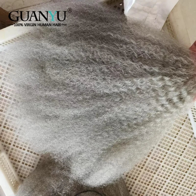 Gray Afro kinky curly Lace Front Wig Human Hair Silver Grey Wigs for Women 13X4 Glueless Lace Frontal Closure Wig Pre Plucked