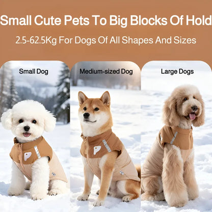 Winter warm pet clothes, trendy autumn and winter dog clothes, thickened dog cotton coat, cute