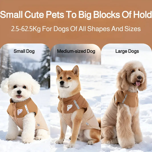 Winter warm pet clothes, trendy autumn and winter dog clothes, thickened dog cotton coat, cute