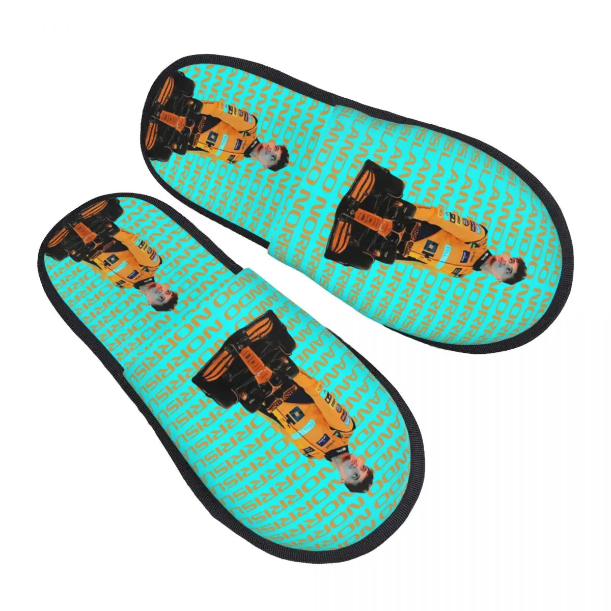 Custom British Lando Norris Racing Driver Guest Slippers for Spa Women House Slipper