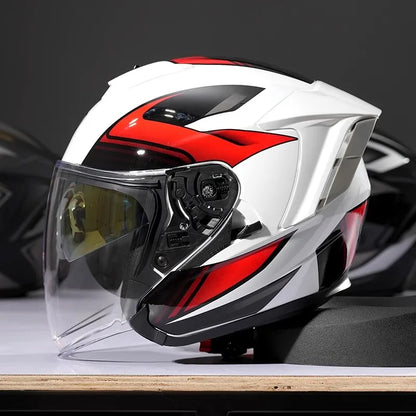 RSV DOT Motorcycle Helmet Double Visor 3/4 Half Helmets Scooter Casco Moto for Men Women Capacete Motorcycle Street Bike Gear