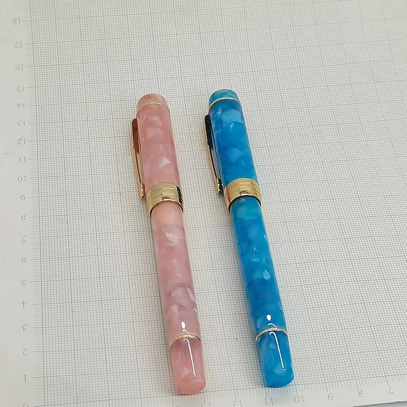 Jinhao 100 Fountain Pen Commemorative Resin Good Pen Nib 18 KGP Gold Sandwiched Thin Tod Small Business Office Gift Pen