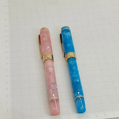 Jinhao 100 Fountain Pen Commemorative Resin Good Pen Nib 18 KGP Gold Sandwiched Thin Tod Small Business Office Gift Pen