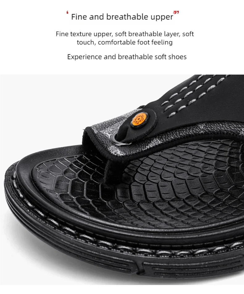 Men's high-quality beach shoes summer outdoor casual flip-flops sandals soft-sole non-slip comfort fashion dual-purpose slippers