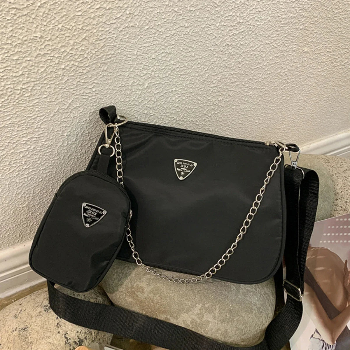 Nylon Crossbody Bag For Women Fashion Portable Casual Underarm Bag Students Cross Body Bag