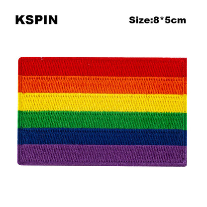 Nonbinary Bear Pride Asexual Gender Fluid Flag Transgender Pride Embroidery Patches Iron on Patch Saw on Patches