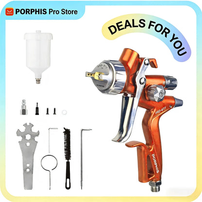 Original PORPHIS PRD-817 VS 1.3mm Split-Nozzle Spray Gun Automotive Paint Gun, Professional Paint Spray Gun For Car Painting