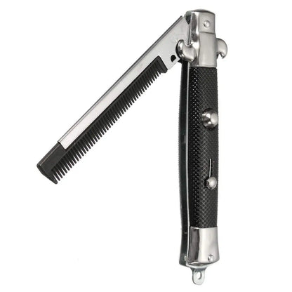 9 Inch Stainless Steel Folding Combs Switch-Blade Folding Pocket Comb Men Portable Trimmer Comb Hair Accessories