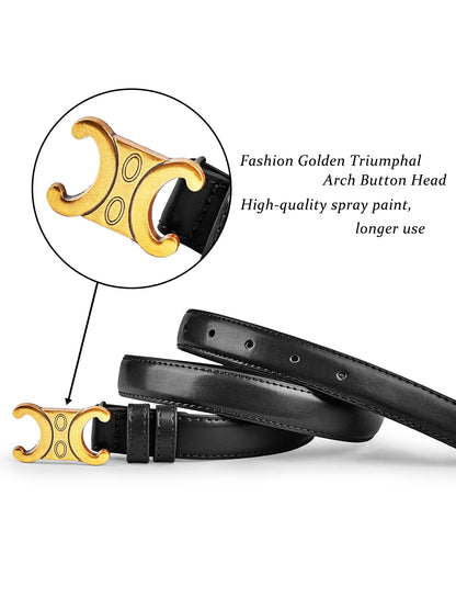 Luxury Women's Belt, Gold Buckle, Genuine Leather Belt, Fashion Style  Match with Jeans, Skirts, Top Quality Belt for Women