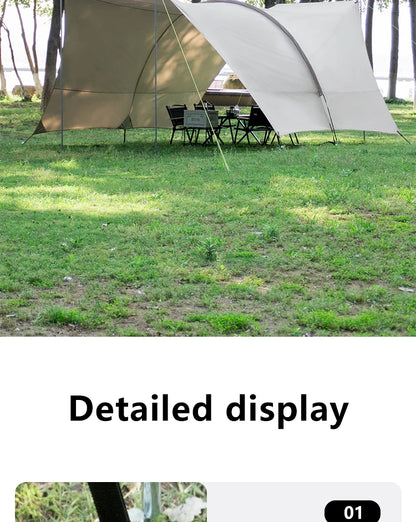 Car Awning Tent 210D Waterproof Windproof UV Sun Shelter Anti-Mosquito Beach Camping Tent Portable for Outdoor