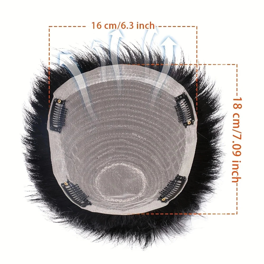 Men's Human Hair Wig Natural Look Baldness Hairpiece For Hair Loss Going Bald Compatible with All Hair Replacement
