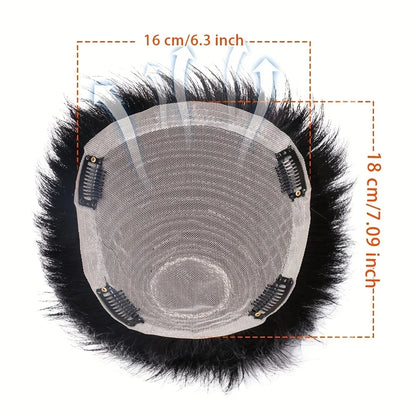 Men's Human Hair Wig Natural Look Baldness Hairpiece For Hair Loss Going Bald Compatible with All Hair Replacement