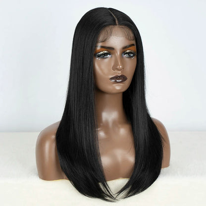 Synthetic Lace Front Wigs Long Bob Straight Wig Brown Blonde Black Color 22" Hair For Women Lace Wig Heat Resistant Cosplay Wigs