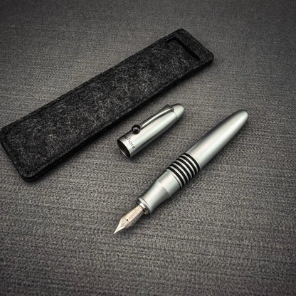 Benovel F857 Small Steel Cannon Pen Brass Chrome Plated All Metal Adult Student Calligraphy Practice Office Advanced Ink Pen