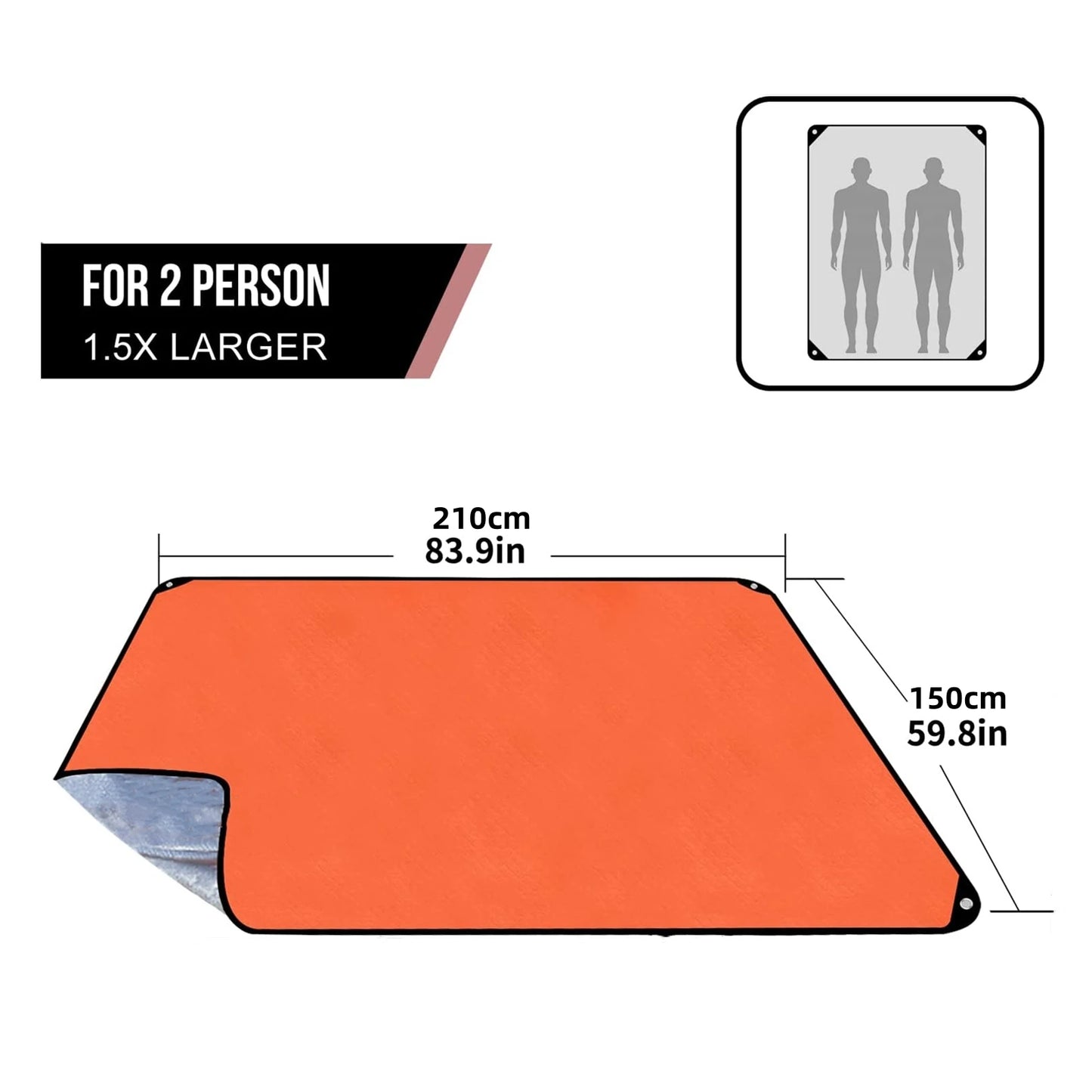 Heavy Duty Emergency Blanket Survival Gear Waterproof Insulated Blanket Emergency Tarp for Camping, Hiking, Bushcraft