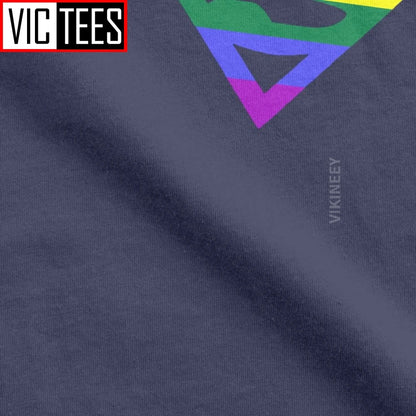 Cool Super Queer T-Shirt Men Round Neck Cotton T Shirt Rainbow Gay Lesbian Pride LGBTQ LGBT Oversized Clothes