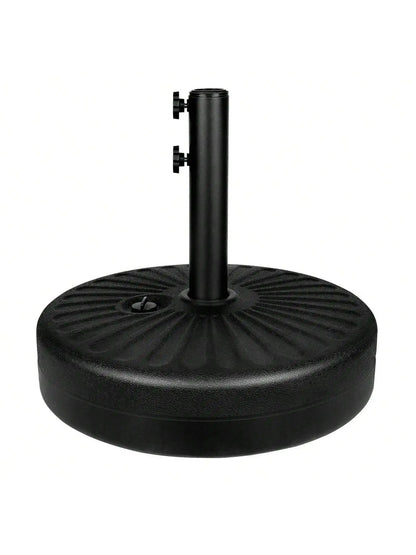50LBS Round Umbrella Base Water Filled With Steel Umbrella Holder, Heavy Duty Fillable Umbrella Base Stand For Outdoor, Patio, L
