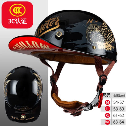 Motorcycle Helmet Electric Vehicle Riding Locomotive for Harley Retro Half Helmet Four Seas Universal Helmet Helmet Wholesale