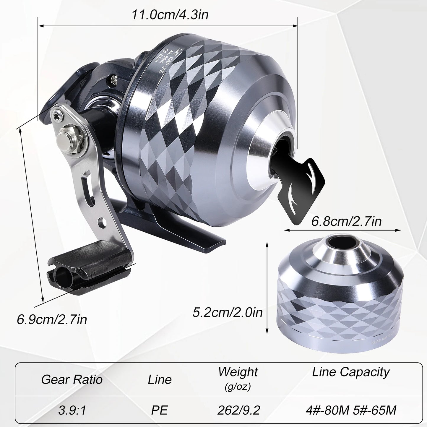 Sougayilang Colorful/Silver Fishing Reel 3.9:1 Gear Ratio&Double Roller Pin Paired with High Quality Ball Bearings Fishing Gear