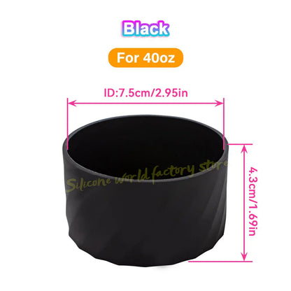 SW 40oz/30oz Silicone Cup Bottom Cover for Stanley Adventure Quencher Tumbler for IceFlow Flip Straw Water Bottle Sleeve 7.5/7CM