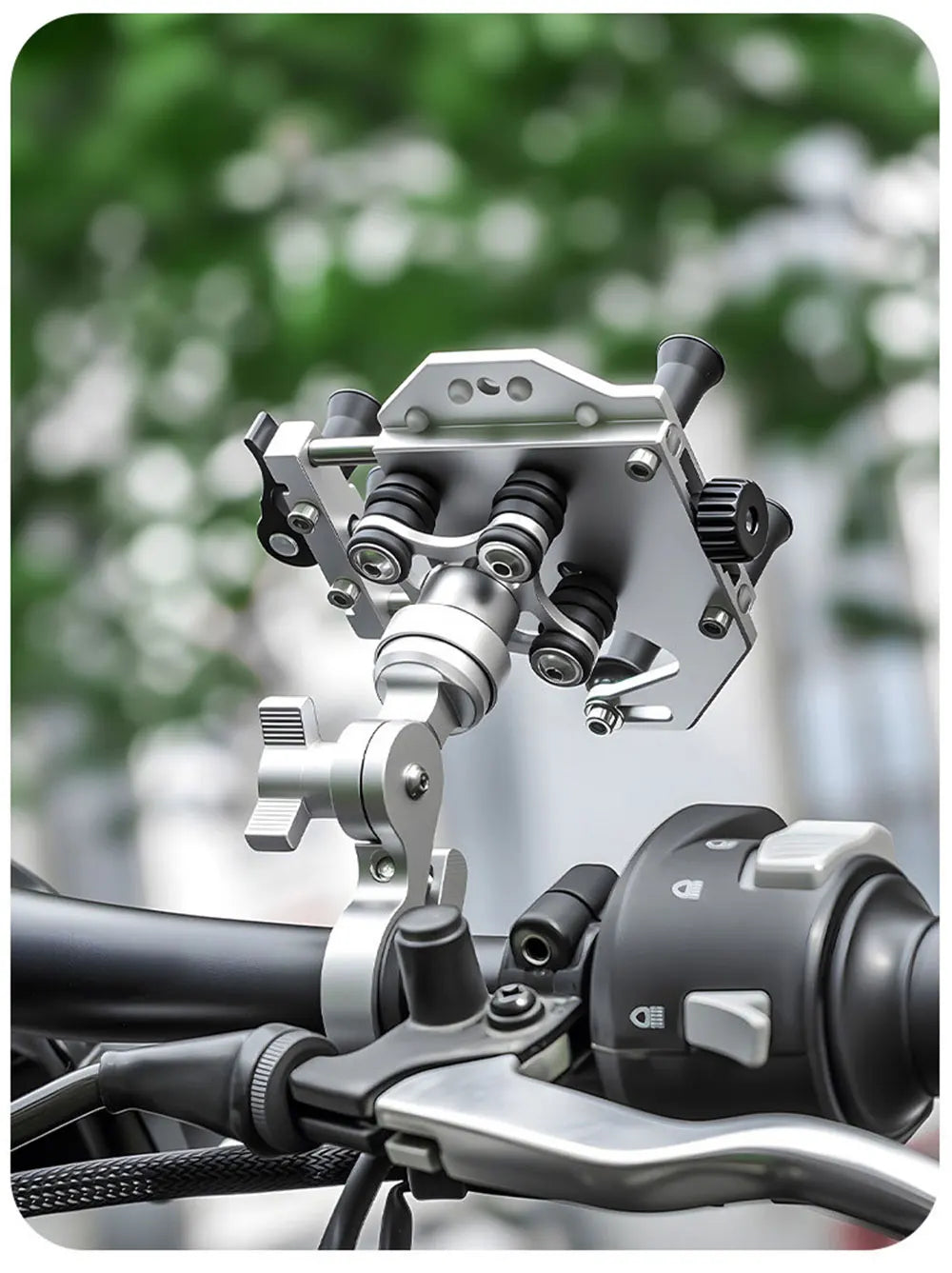 Universal Alloy Motorcycle Phone Holder 360° Adjustable Shock Absorption Motorcycle Mobile Stand Motos Bike Navigation Bracket