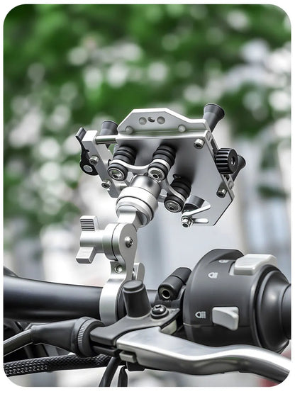 Universal Alloy Motorcycle Phone Holder 360° Adjustable Shock Absorption Motorcycle Mobile Stand Motos Bike Navigation Bracket