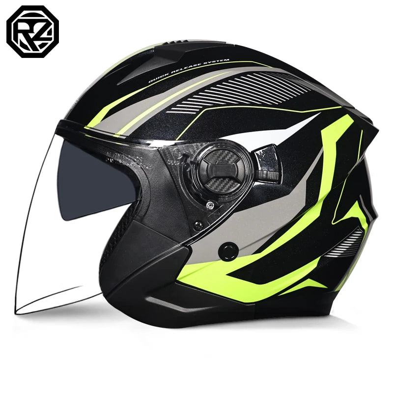 2025 Latest High Quality Motorcycle Helmet Half Covering Dual Lens Cascos para Motos Male Female Couple Capacetes de Moto