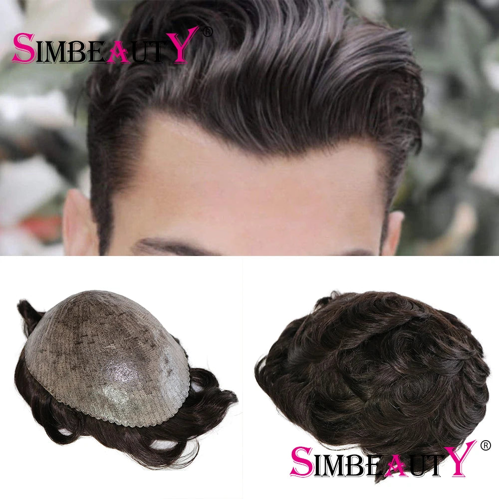 Super Micro Skin Grey 1B65 1B40 Human Hair Toupee Natural Hairline Hair Loss Solution Durable Black White Prosthes Replacement S