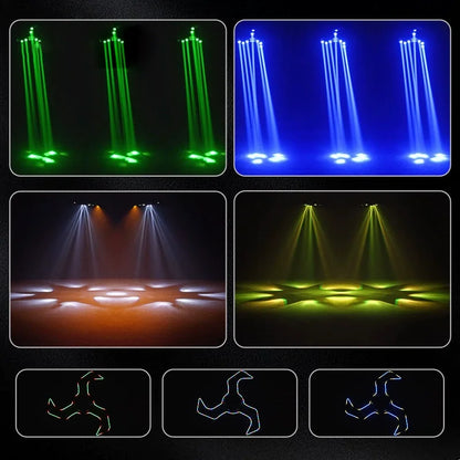 Shuriken Moving Head DJ Lights Rotating 120W RGBW 4 in 1 DJ Equipment Stage Light Strobe for DJ Disco Party Event Stage Effect