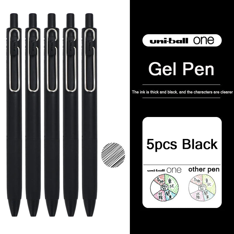 uni-ball one Mitsubishi Limted Gel Pen,Black/Red/Blue/Navy Blue Core Black Technology Signing Canetas for homework,test,meeting