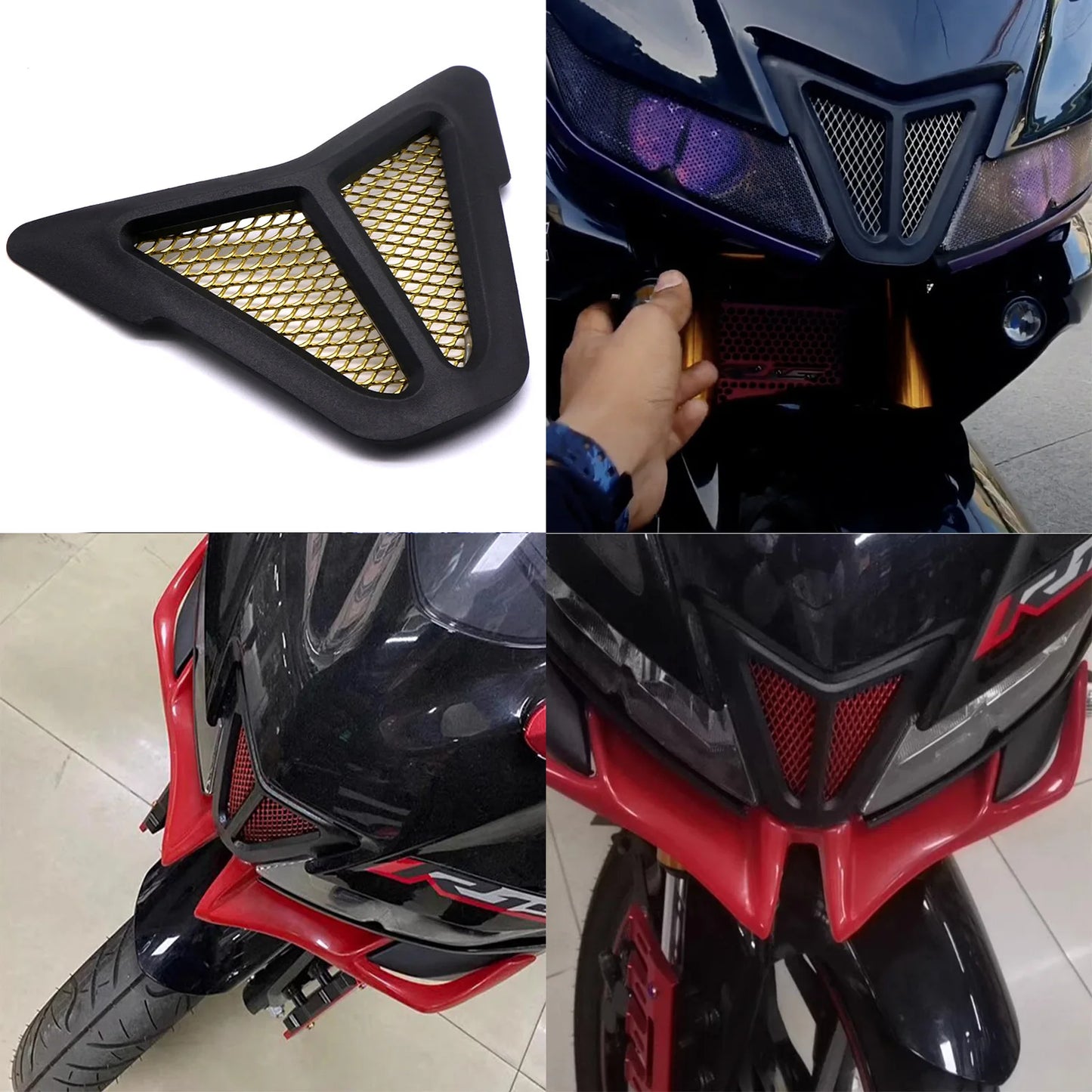 Dirt bike accessories moto decorative air Inlet Head Cover Aluminum Mesh Intake Guard Protector for Yamaha R15-V3 2017-2020