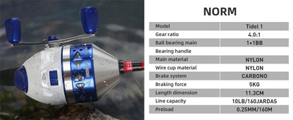 ZUKIBO Portable Slingshot Fishing Reel 4.0:1 High Speed Reel Left Right Hand Catapult Hunting Shooting Closed Fish Reel New