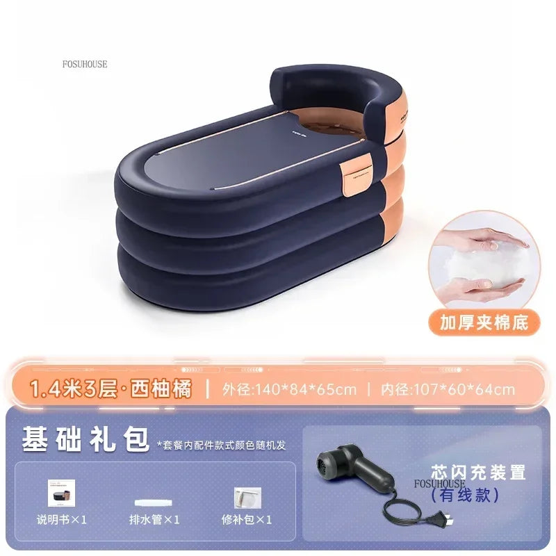 Large Capacity Inflatable Bathtub Portable Home Folding Spa Steam Sauna Bathing Bucket Hotel Space Capsule