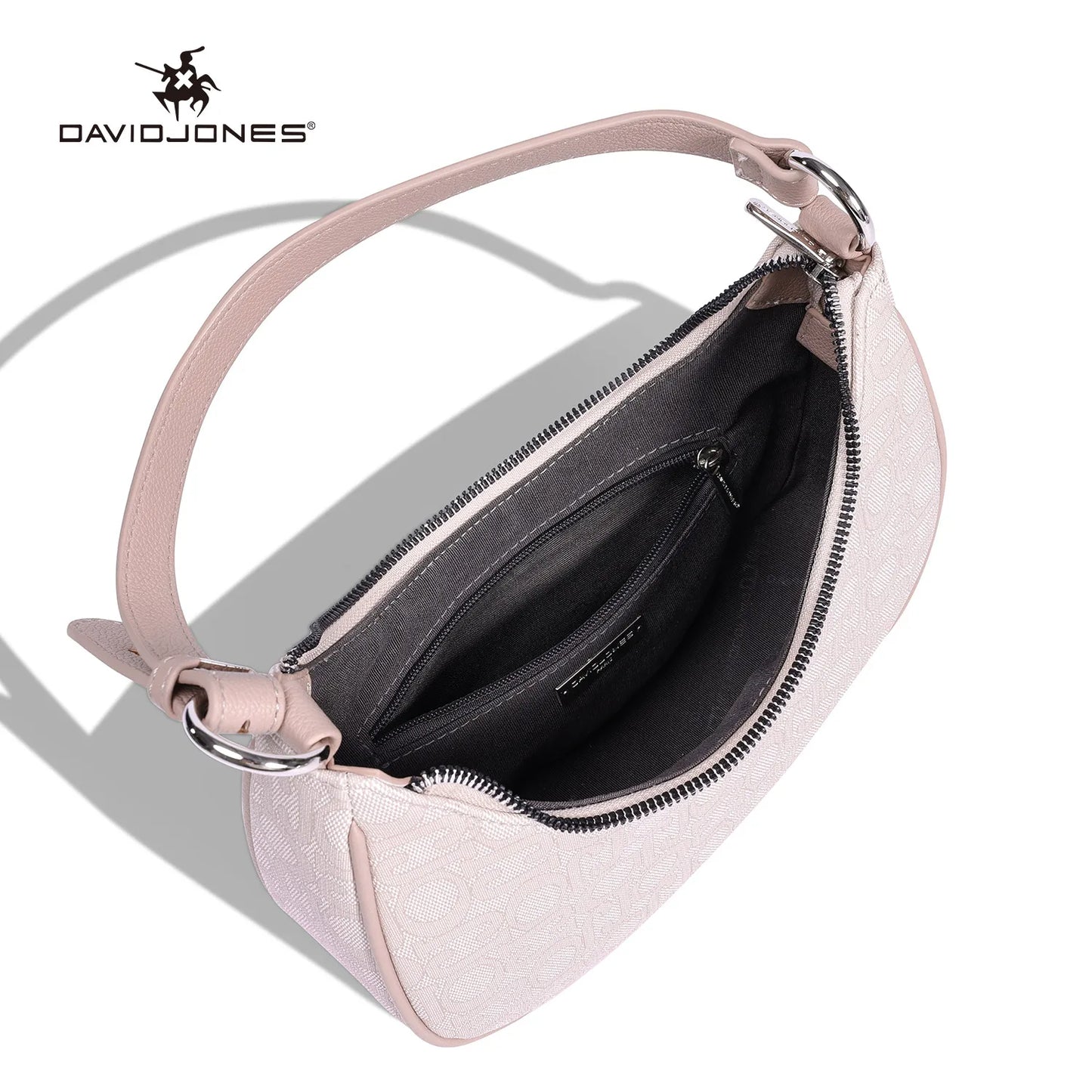 David Jones Multifunctional Women's Leather Underarm Bag Autumn Summer Trendy Crescent Bag Fashion Luxury Vintage Shoulder Bag