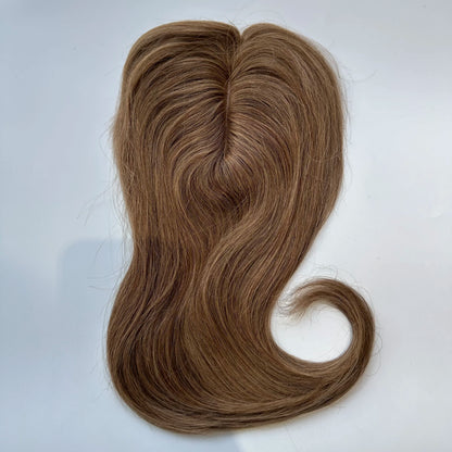 Lace Front Topper For Women Human Hair With Pre-Cut Bangs & Middle Part | 10x12cm 12inch Easy To Wear Wig